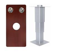 Table de voiture pliable avec pieds de levage, dessus en bois multicouche et fentes en verre pour camping-car, caravane, camping-car et yacht