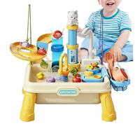 Table d'eau,Activité sensorielle dans Le Jardin avec Pompe - Table d'Activités Aquatiques,pour 4-8 Ans, Jardin, Plage, Parc, Salle de Classe