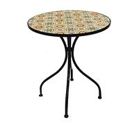 Table décorative en mosaïque méditerranéenne, design étoilé, table de jardin, table de bistrot, 60 x 70 cm