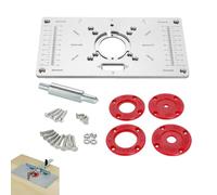 Table DéFonceuse Aluminium Costume, Défonceuse Avec 4 Bagues D'insertion Et 15 Vis De Fixation, Outil Auxiliaire De Gravure Pour Table De Bois Avec Guide D'onglet Pour Bancs De Menuiserie