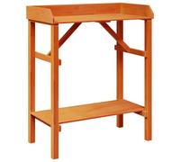 Table D'empotage de Jardin avec Rangement à 2 Niveaux, Poste de Travail de Jardin Extérieur avec Bord surélevé pour Patio, Cour et Jardinage Intérieur (Acacia)