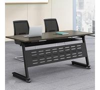 Table d'entraînement mobile à rabat avec roues verrouillables - Bureau de réunion rectangulaire multifonction pour salles de conférence et sessions de formation