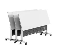 Table d'entraînement mobile à rabat pour conférence et séminaire - Design pliable - Roulettes verrouillables et bouton pliable en un clic - 120 x 50 x 75 cm - Parfait pour les salles de conférence