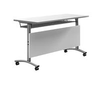 Table d'entraînement mobile avec roulettes - Table de conférence pliante pour bureau, salle de formation, réunion, séminaire - Table rectangulaire modulaire (140 x 60 x 75 cm)