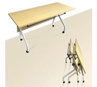 Table d'entraînement mobile pliable avec cloison d'intimité, bureau de salle de conférence avec roues silencieuses, pour établissements d'enseignement