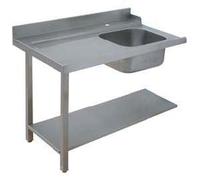 Table d'Entrée à Gauche avec Evier - L 1200 mm - Elettrobar - - Acier inoxydable 1200x700x850mm