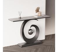 Table d'entrée, console industrielle avec cadre géométrique en métal pour couloir et salon, meuble d'appoint élégant
