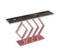 Table d'entrée de ferme de luxe en ardoise noire - Console décorative en fer - Portant de charge stable - Coins arrondis pour salon, couloir, entrée