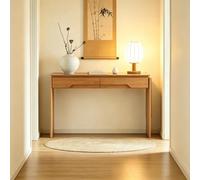 Table d'entrée en bois massif avec 2 tiroirs, table console moderne | Bois massif d'hévéa, deux tiroirs cachés, charge 100 kg, style moderne(Cherry)