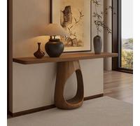 Table d'entrée en bois massif avec design forme de trou pour chat, nouvelle table style chinois, d'appoint artistique, objet décoratif, meuble couloir, convient aux entrées étroites(138cm/54.3in)