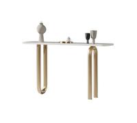 Table d'entrée Moderne en Faux marbre et Base en métal(Gold,S)