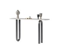 Table d'entrée Moderne en Faux marbre et Base en métal(Gray,S)