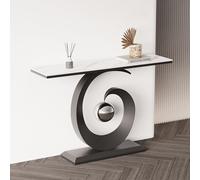 Table d'entrée, table console industrielle avec cadre géométrique en métal pour couloir, hall d'entrée, salon