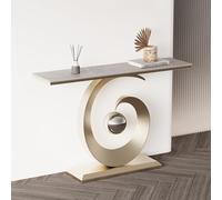 Table d'entrée, table console industrielle avec cadre géométrique en métal pour couloir, hall d'entrée, salon