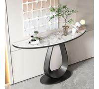 Table d'entrée, table console industrielle, table de canapé avec base en arc et base géométrique en métal, parfaite pour couloir et salon