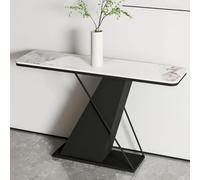 Table d'entrée, table d'appoint étroite en imitation marbre, console élégante pour salon, foyer, design de base unique, décoration d'intérieur contemporaine