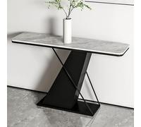 Table d'entrée, table d'appoint étroite en imitation marbre, console élégante pour salon, foyer, design de base unique, décoration d'intérieur contemporaine