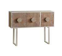 Table d'entrée Vintage en Bois Massif avec Rangement et Buffet en Fer de Style Ferme