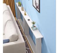 Table derrière canapé Table Basse Mince pour Le Bureau ou la Maison, Table d'entrée Peu encombrante avec Accessoires, pour Livres/Oeuvres d'art/Plantes Vertes(White,59x4x25in/150x10x65cm)