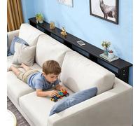 Table derrière canapé Table Basse Mince pour Le Bureau ou la Maison, Table d'entrée Peu encombrante avec Accessoires, pour Livres/Oeuvres d'art/Plantes Vertes(Black,32x6x29.5in/80x15x75cm)