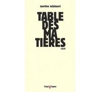 Table des matières - Martine Wijckaert - L'une Et L'autre Eds - broché - Roman
