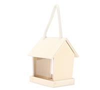 Table des Oiseaux Sauvages Suspendus, Mangeoires en Bois Composites d'oiseaux d'oiseaux avec des Oiseaux Sauvages avec Un Cube de Planche Latéral Acrylique Transparent pour la Décoration de la