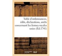 Table Des Ordonnances, Édits, Déclarations, Arrêts Du Conseil Et De La Cour Des Aydes