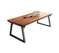 Table d'étude de travail à pieds trapézoïdaux, bureau d'ordinateur en bois massif de style rustique, adapté aux réunions, aux études, à la table à manger, à l'établi for ordinateur portable de style i
