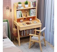 Table d'étude pour Adultes/étudiants, Petit Bureau avec tiroirs et Armoire, Bureau à Domicile, Bureau d'ordinateur pour économiser de l'espace (31 Pouces, Naturel)