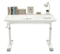 Table d'étude réglable à manivelle avec Support en Acier au Carbone, Peut être utilisée pour Le Travail de Bureau, Placer Un Ordinateur de Bureau pour Jouer à des Jeux et Faire Ses devoirs White 80cm