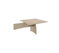 Table d'extension carrée L.124,5 x P.120 cm mélaminé pieds pleins - Chêne