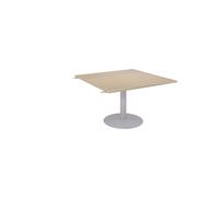 Table d'Extension pied tulipe Aluminium 124,5 x 120 cm - plateau Chêne