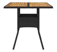 Table d'Extérieur 2 ou 4 personnes Noir - LEMON® Table de jardin - et dessus en - Bois d'acacia noir - résine tressée 296 - Soldes