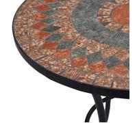 Table d'Extérieur 2 ou 4 personnes Orange - LEMON® Table de bistro - mosaïque Orange/gris 60cm Céramique 994 - Soldes