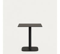 Table d'extérieur Dina, noire, avec pied en métal, finition noire, 68 x 68 x 70 cm