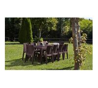 Table d'extérieur extensible effet rotin - DMORA - Roma - Marron - 150x90h72 cm