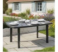 Table d'extérieur Greggs Dmora, en plastique noir anthracite 137x85x72h cm