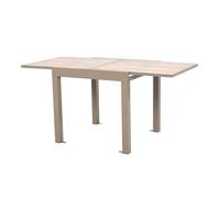 HOME DECO FACTORY - HDO7457 - Table Extensible Rectangulaire pour Extérieur - Idéale pour Repas en Famille ou Entre Amis - Passe de 80X80 cm à 80X160 cm - en Verre Trempé et Métal - Couleur : Gris