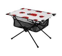 Table d'extérieur pliable avec sept étoiles - Motif dessin animé mignon - Rouge - Compact - Table de camping pliable pour pique-nique en plein air