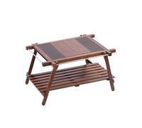 Table d'extérieur pliante en bois massif à deux unités étendues pour plus de commodité, portable et facile à ranger, idéale pour les photos de camping et les réunions dans le jardin.