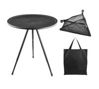 Table d'extérieur pliante - Petite table pliante ronde de camping pour patio | Bureau rond pliable, avec sac triangulaire et sac de rangement, hauteur réglable pour cuisiner barbecue pique-nique