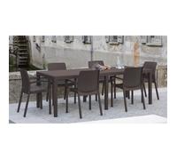 Table d'extérieur rectangulaire extensible - DMORA - Roma - Marron - 150x90h72 cm
