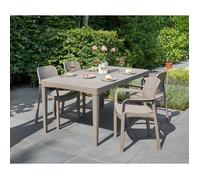 Table d'Extérieur Salmon Dmora, Plastique Gris Taupe 90x160x74h cm