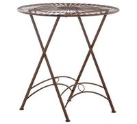 CLP Table de jardin Tegal ronde en métal Diamètre 71 cm Marron antique
