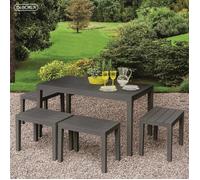 Table d'extérieur Vasto - DMORA - Rectangulaire - Plastique renforcé - Anthracite