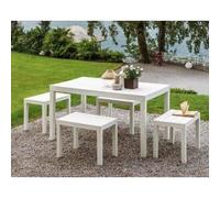 Table d'extérieur Vasto - DMORA - Rectangulaire - Plastique renforcé - Blanc