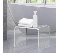 Table d'extrémité en Acrylique Transparent, Table d'appoint en Forme de U avec Bords arrondis, élégante Basse Moderne, Petit bancs de Douche, Tabouret en Acrylique, 31.75x22.86x23.03cm