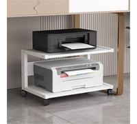 Table d'imprimante à 2 niveaux avec roulettes, multifonction, support de tour pour lecteur CD, PC, support d'imprimante audio, antidérapant, pour scanner de bureau, fax, utilisation à domicile ou au
