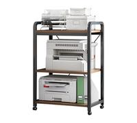 Table d'imprimante mobile verrouillable avec cadre en acier de 20 mm d'épaisseur, étagère de bureau multifonction avec support roulant pour la maison, le bureau, la cuisine (blanc, 60 x 30 x 140 cm)