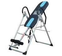 Table d'inversion de musculation - HOMCOM - pliable, ceinture de sécurité réglable - acier - coloris argent noir